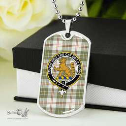 ScottishPlaid MacPherson Dress Blue Ancient Clan Tartan Dog Tag Necklace - Crest Classic Scottish Plaid Tartan Plaid