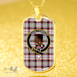 ScottishPlaid Stirling and Bannockburn Dress Modern Clan Tartan Dog Tag Necklace - Crest Classic Scottish Plaid Tartan Plaid