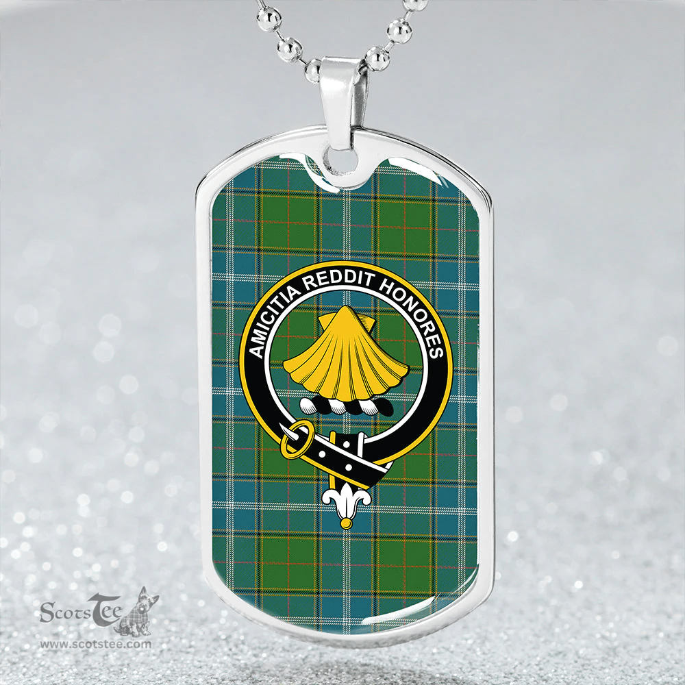 ScottishPlaid Pringle #2 Ancient Clan Tartan Dog Tag Necklace - Crest Classic Scottish Plaid Tartan Plaid