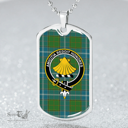ScottishPlaid Pringle #2 Ancient Clan Tartan Dog Tag Necklace - Crest Classic Scottish Plaid Tartan Plaid
