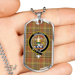 ScottishPlaid Murray Mungo Ancient Clan Tartan Dog Tag Necklace - Crest Classic Scottish Plaid Tartan Plaid