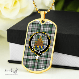 ScottishPlaid MacKenzie #2 Modern Clan Tartan Dog Tag Necklace - Crest Classic Scottish Plaid Tartan Plaid