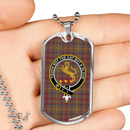 ScottishPlaid MacKintosh #2 Modern Clan Tartan Dog Tag Necklace - Crest Classic Scottish Plaid Tartan Plaid