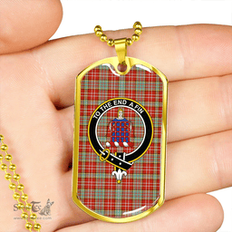 ScottishPlaid Ogilvie Ancient Clan Tartan Dog Tag Necklace - Crest Classic Scottish Plaid Tartan Plaid