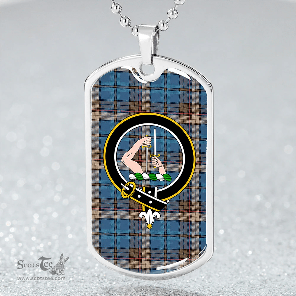 ScottishPlaid Renton Ancient Clan Tartan Dog Tag Necklace - Crest Classic Scottish Plaid Tartan Plaid