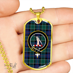 ScottishPlaid Syme Modern Clan Tartan Dog Tag Necklace - Crest Classic Scottish Plaid Tartan Plaid