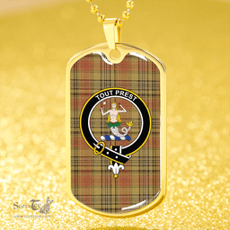 ScottishPlaid Murray Mungo Ancient Clan Tartan Dog Tag Necklace - Crest Classic Scottish Plaid Tartan Plaid