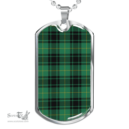 Scottish MacArthur Ancient Clan Tartan Dog Tag Necklace - Classic Scottish Plaid Tartan Plaid