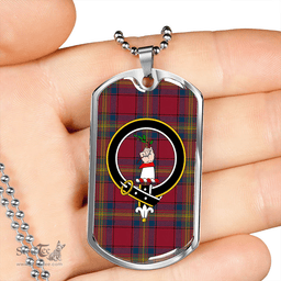 ScottishPlaid Oliver Modern Clan Tartan Dog Tag Necklace - Crest Classic Scottish Plaid Tartan Plaid