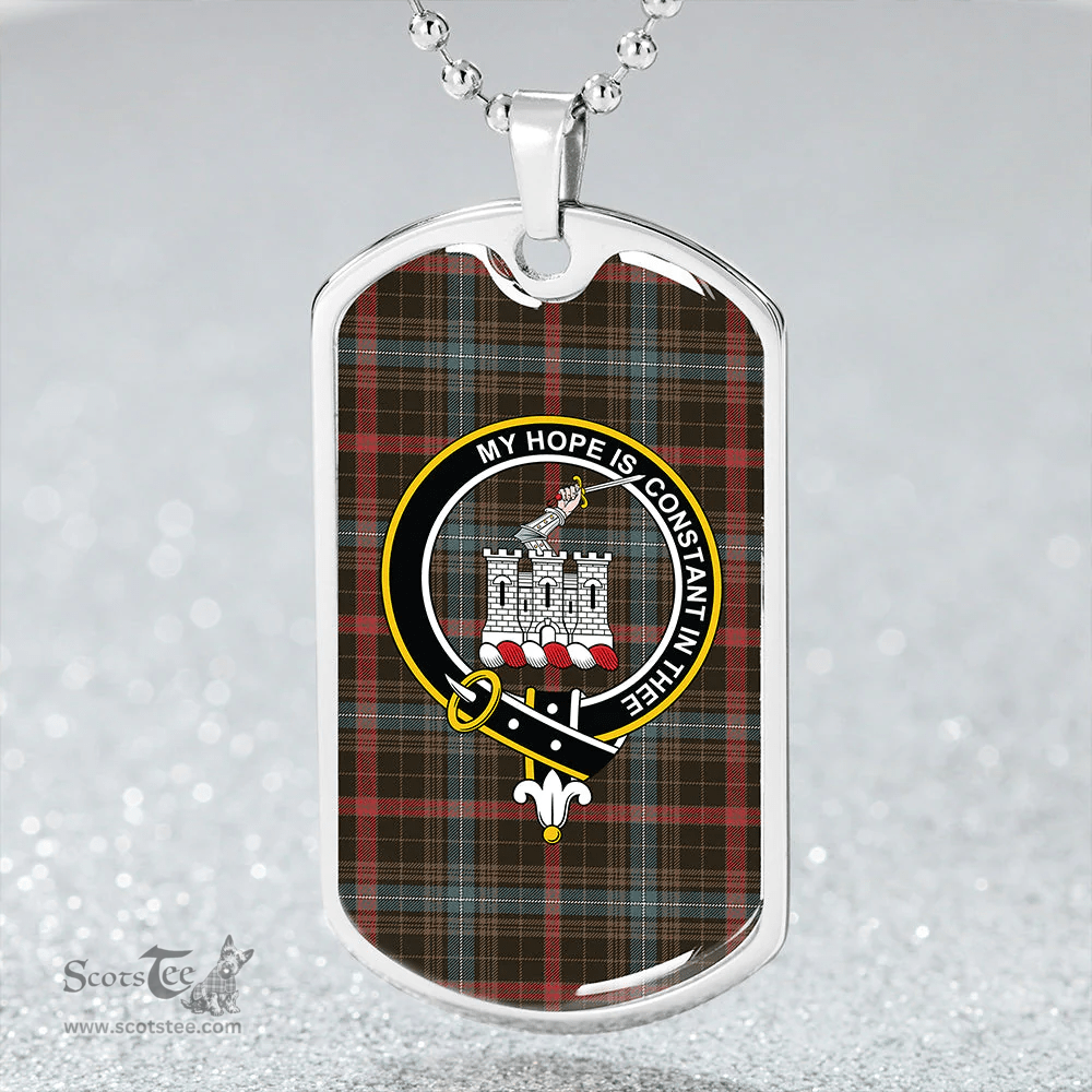 ScottishPlaid MacKean Hunting Weathered Clan Tartan Dog Tag Necklace - Crest Classic Scottish Plaid Tartan Plaid