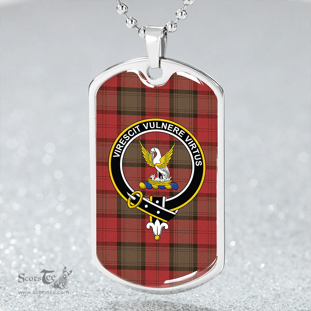 ScottishPlaid Stewart of Atholl Weathered Clan Tartan Dog Tag Necklace - Crest Classic Scottish Plaid Tartan Plaid