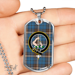 ScottishPlaid Renton Ancient Clan Tartan Dog Tag Necklace - Crest Classic Scottish Plaid Tartan Plaid