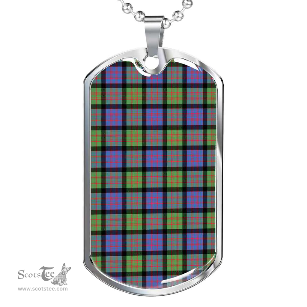 Scottish MacDonald Ancient Clan Tartan Dog Tag Necklace - Classic Scottish Plaid Tartan Plaid