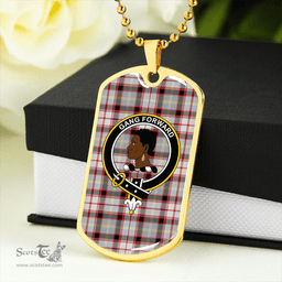 ScottishPlaid Stirling and Bannockburn Dress Modern Clan Tartan Dog Tag Necklace - Crest Classic Scottish Plaid Tartan Plaid