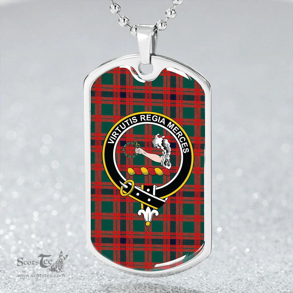 ScottishPlaid Skene Modern Clan Tartan Dog Tag Necklace - Crest Classic Scottish Plaid Tartan Plaid