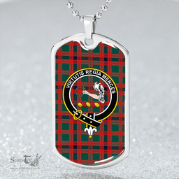 ScottishPlaid Skene Modern Clan Tartan Dog Tag Necklace - Crest Classic Scottish Plaid Tartan Plaid