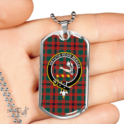 ScottishPlaid Skene Modern Clan Tartan Dog Tag Necklace - Crest Classic Scottish Plaid Tartan Plaid
