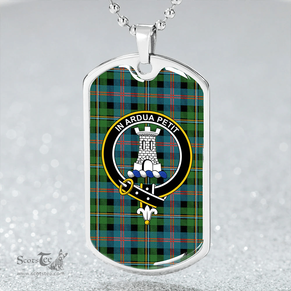 ScottishPlaid Malcolm Ancient Clan Tartan Dog Tag Necklace - Crest Classic Scottish Plaid Tartan Plaid