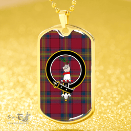 ScottishPlaid Oliver Modern Clan Tartan Dog Tag Necklace - Crest Classic Scottish Plaid Tartan Plaid