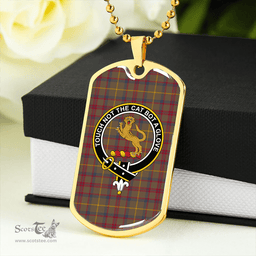 ScottishPlaid MacKintosh #2 Modern Clan Tartan Dog Tag Necklace - Crest Classic Scottish Plaid Tartan Plaid