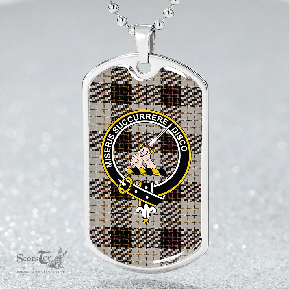 ScottishPlaid MacMillan #3 Ancient Clan Tartan Dog Tag Necklace - Crest Classic Scottish Plaid Tartan Plaid