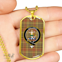 ScottishPlaid Murray Mungo Ancient Clan Tartan Dog Tag Necklace - Crest Classic Scottish Plaid Tartan Plaid