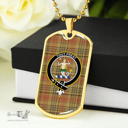 ScottishPlaid Murray Mungo Ancient Clan Tartan Dog Tag Necklace - Crest Classic Scottish Plaid Tartan Plaid