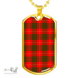 Scottish Cameron Modern Clan Tartan Dog Tag Necklace - Classic Scottish Plaid Tartan Plaid