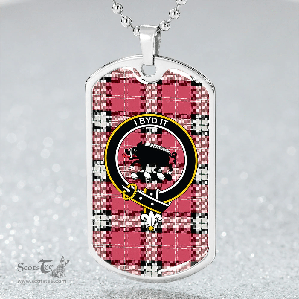 ScottishPlaid Nisbet Dress Rose (Nisbit Dress Rose) Ancient Clan Tartan Dog Tag Necklace - Crest Classic Scottish Plaid Tartan Plaid