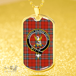 ScottishPlaid Stewart of Galloway #2 Ancient Clan Tartan Dog Tag Necklace - Crest Classic Scottish Plaid Tartan Plaid