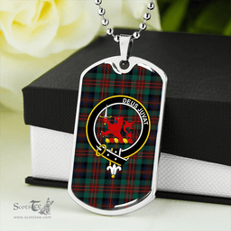 ScottishPlaid MacDuff Hunting Modern Clan Tartan Dog Tag Necklace - Crest Classic Scottish Plaid Tartan Plaid