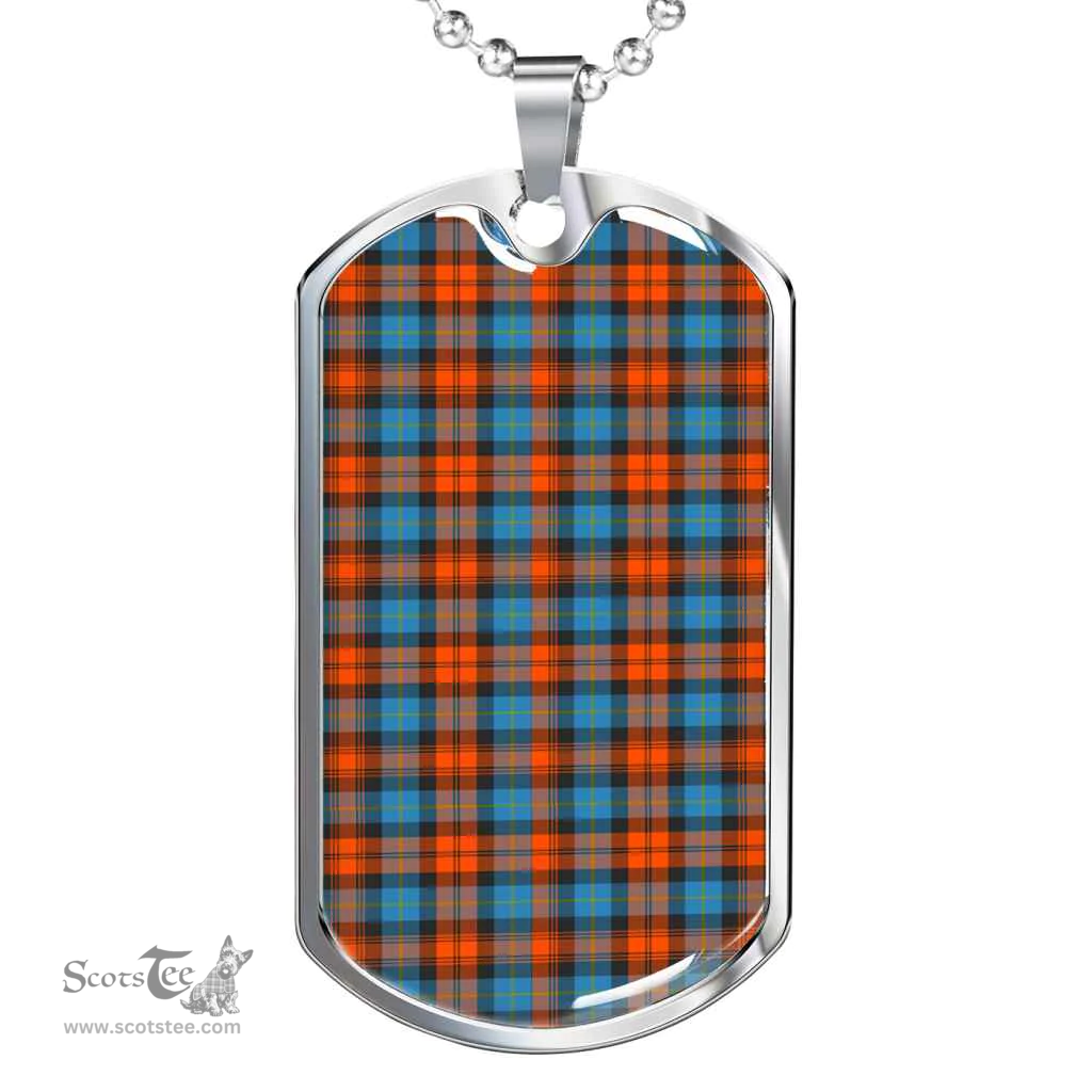 Scottish MacLachlan Ancient Clan Tartan Dog Tag Necklace - Classic Scottish Plaid Tartan Plaid