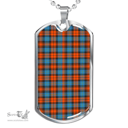 Scottish MacLachlan Ancient Clan Tartan Dog Tag Necklace - Classic Scottish Plaid Tartan Plaid