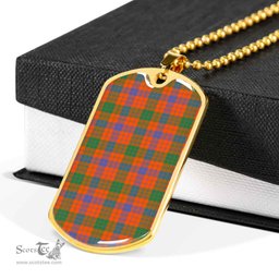 Scottish Ross Ancient Clan Tartan Dog Tag Necklace - Classic Scottish Plaid Tartan Plaid