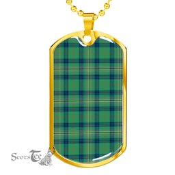 Scottish Kennedy Ancient Clan Tartan Dog Tag Necklace - Classic Scottish Plaid Tartan Plaid