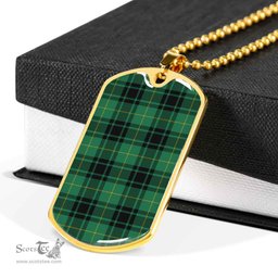 Scottish MacArthur Ancient Clan Tartan Dog Tag Necklace - Classic Scottish Plaid Tartan Plaid