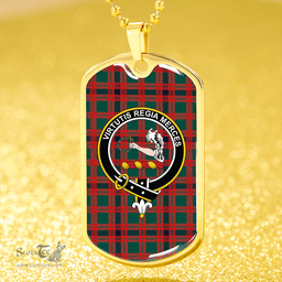 ScottishPlaid Skene Modern Clan Tartan Dog Tag Necklace - Crest Classic Scottish Plaid Tartan Plaid