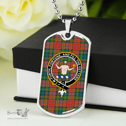 ScottishPlaid Murray of Atholl Red Dress (Murray of Atholl; Red Dress) Ancient Clan Tartan Dog Tag Necklace - Crest Classic Scottish Plaid Tartan Plaid