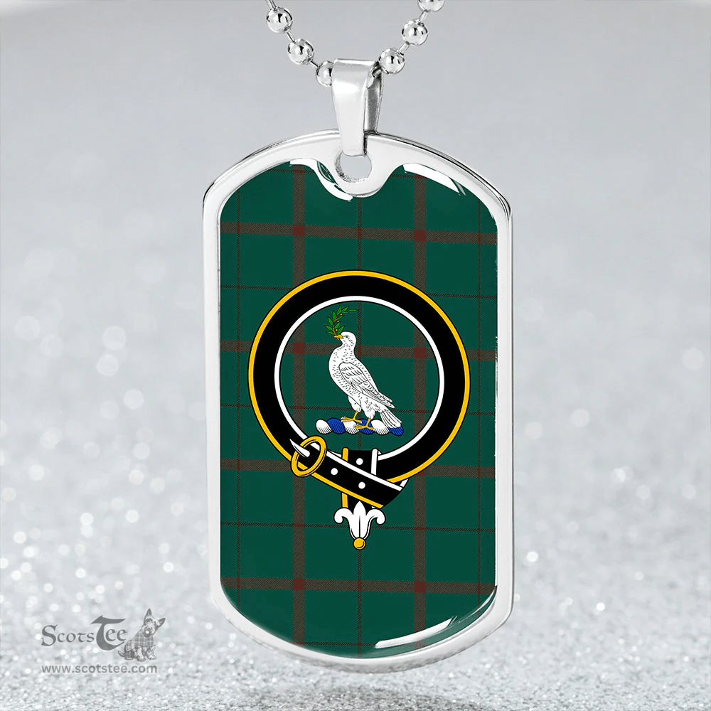 ScottishPlaid Pearson #2 Modern Clan Tartan Dog Tag Necklace - Crest Classic Scottish Plaid Tartan Plaid