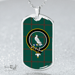 ScottishPlaid Pearson #2 Modern Clan Tartan Dog Tag Necklace - Crest Classic Scottish Plaid Tartan Plaid