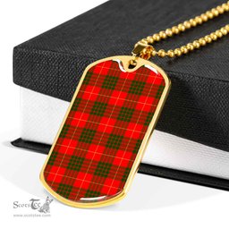 Scottish Cameron Modern Clan Tartan Dog Tag Necklace - Classic Scottish Plaid Tartan Plaid