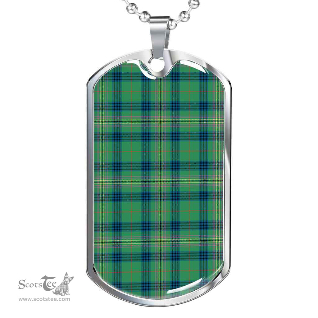 Scottish Kennedy Ancient Clan Tartan Dog Tag Necklace - Classic Scottish Plaid Tartan Plaid