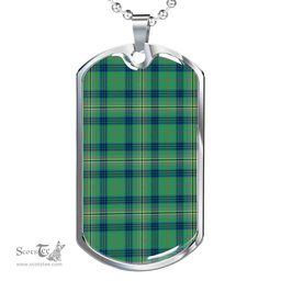 Scottish Kennedy Ancient Clan Tartan Dog Tag Necklace - Classic Scottish Plaid Tartan Plaid