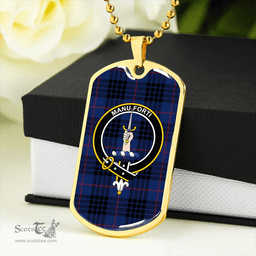 ScottishPlaid MacKay Blue (Vestiarium Scoticum) Modern Clan Tartan Dog Tag Necklace - Crest Classic Scottish Plaid Tartan Plaid
