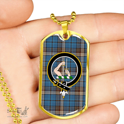 ScottishPlaid Renton Ancient Clan Tartan Dog Tag Necklace - Crest Classic Scottish Plaid Tartan Plaid