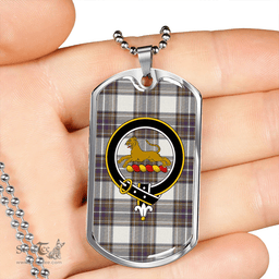 ScottishPlaid Richards (Pritchard) Weathered Clan Tartan Dog Tag Necklace - Crest Classic Scottish Plaid Tartan Plaid