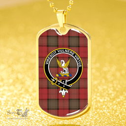 ScottishPlaid Stewart of Atholl Weathered Clan Tartan Dog Tag Necklace - Crest Classic Scottish Plaid Tartan Plaid