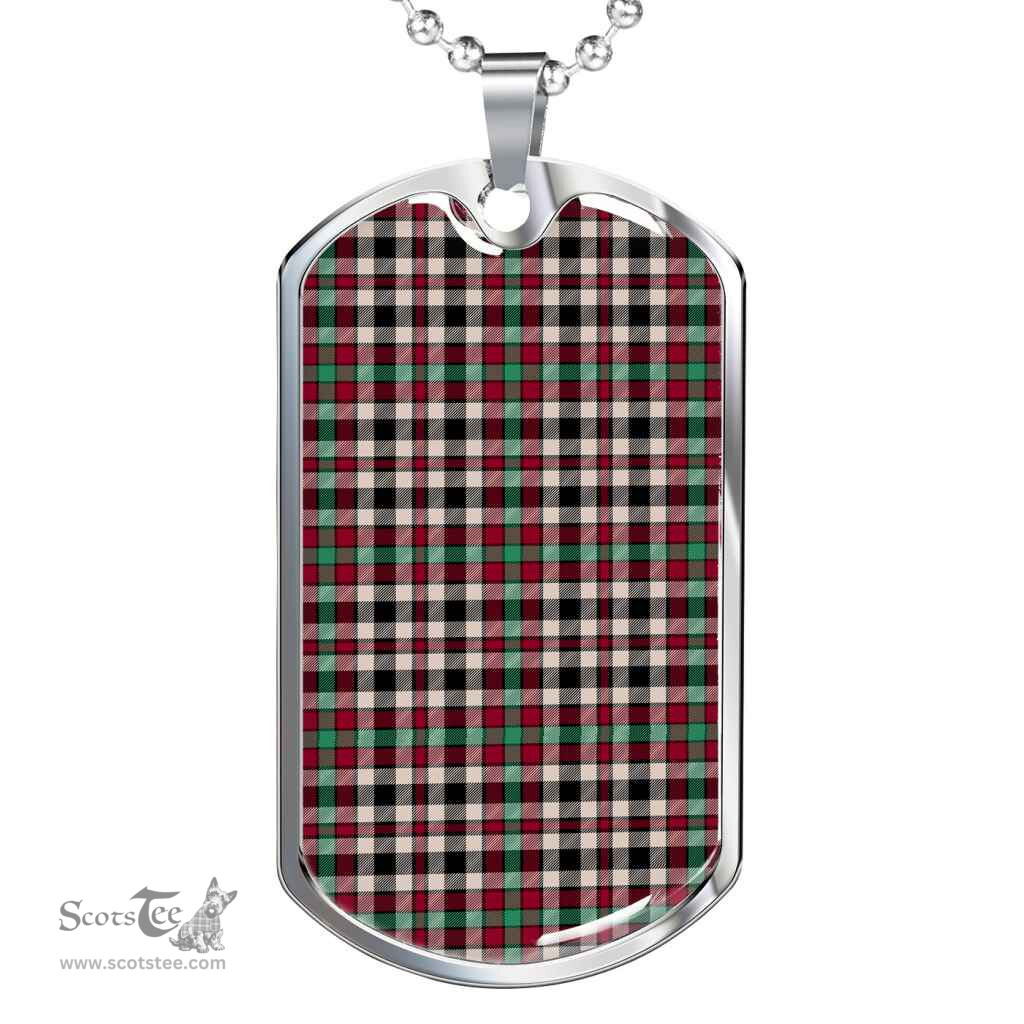 Scottish Borthwick Dress Ancient Clan Tartan Dog Tag Necklace - Classic Scottish Plaid Tartan Plaid