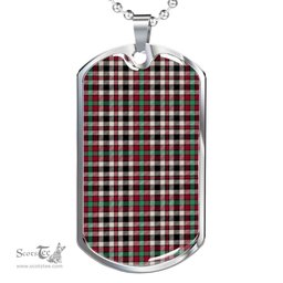 Scottish Borthwick Dress Ancient Clan Tartan Dog Tag Necklace - Classic Scottish Plaid Tartan Plaid
