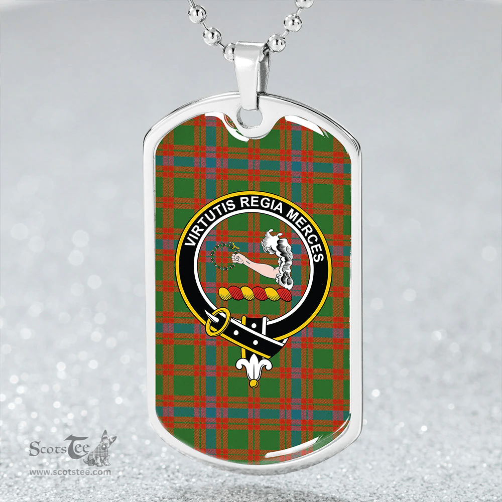 ScottishPlaid Skene Ancient Clan Tartan Dog Tag Necklace - Crest Classic Scottish Plaid Tartan Plaid